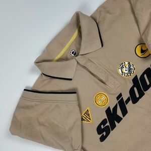 Ski-doo BRP Men’s SZ S Brown Short Sleeve Cotton Polo Casual Shirt